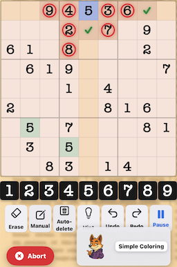 Simple Colouring pattern example in Sudoku